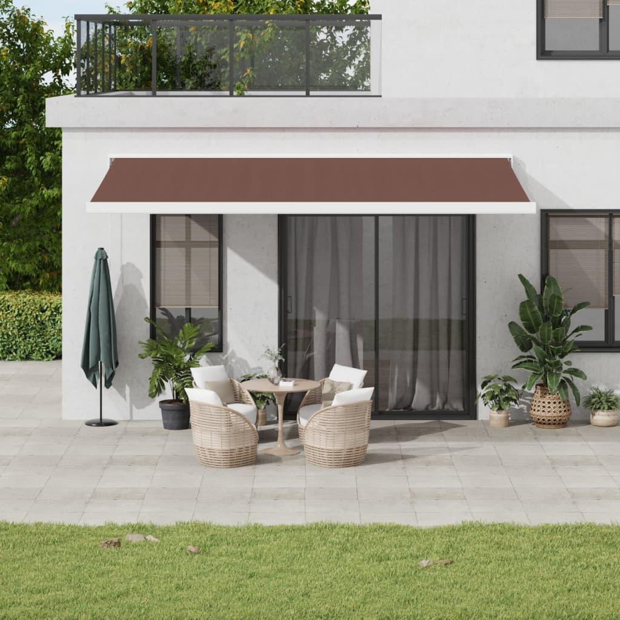 VIDAXL Auvent retractable automatique marron 500x300 cm