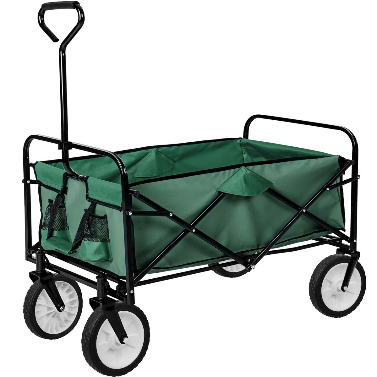 tectake Chariot de jardin Chariot de transport Pliable vert