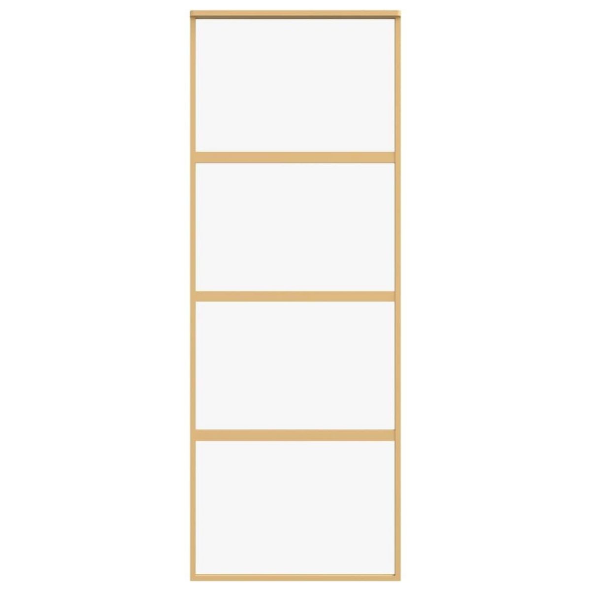 VIDAXL Porte coulissante dore 76x205 cm verre ESG clair et aluminium