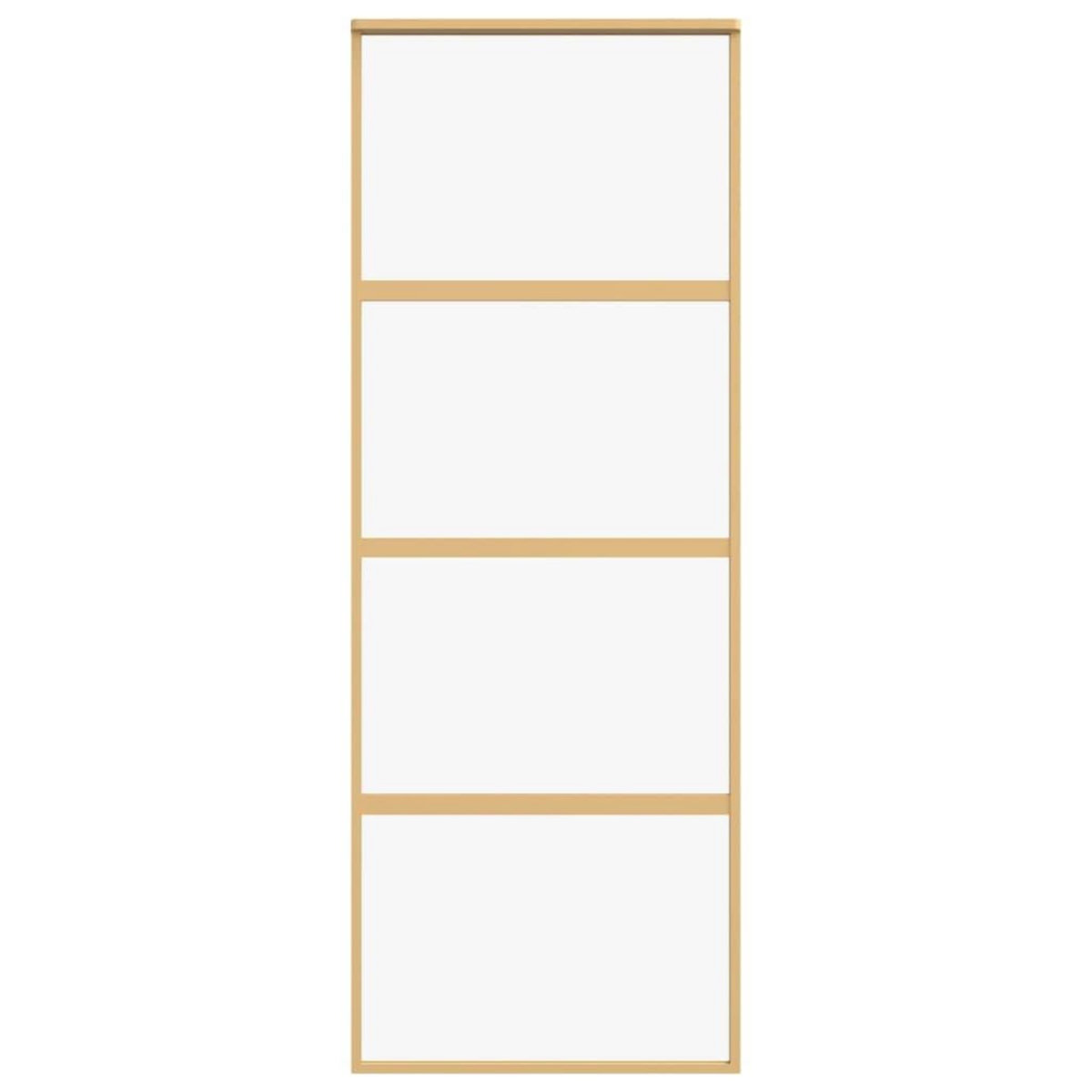 VIDAXL Porte coulissante dore 76x205 cm verre ESG clair et aluminium