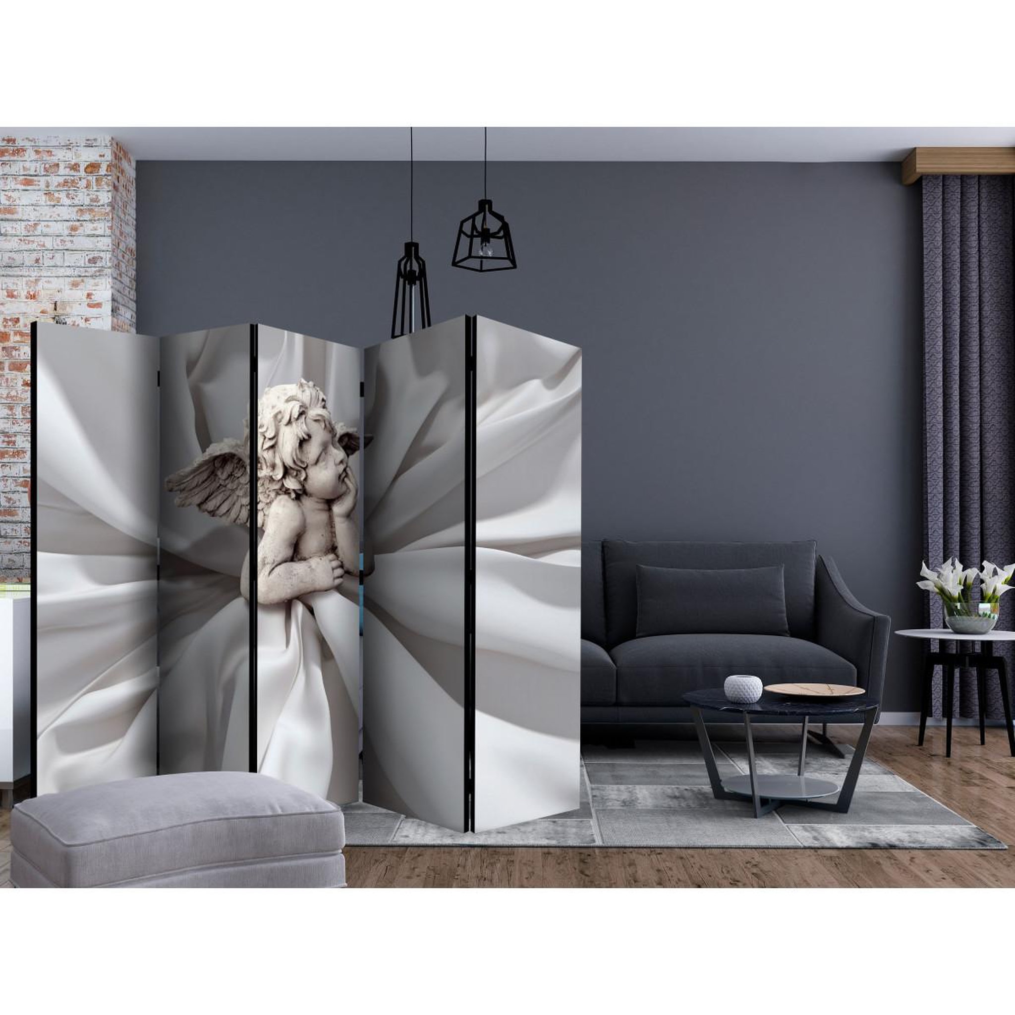 Voir la diapositive 2 : Paris Prix Paravent 5 volets  angelic dream  172x225cm