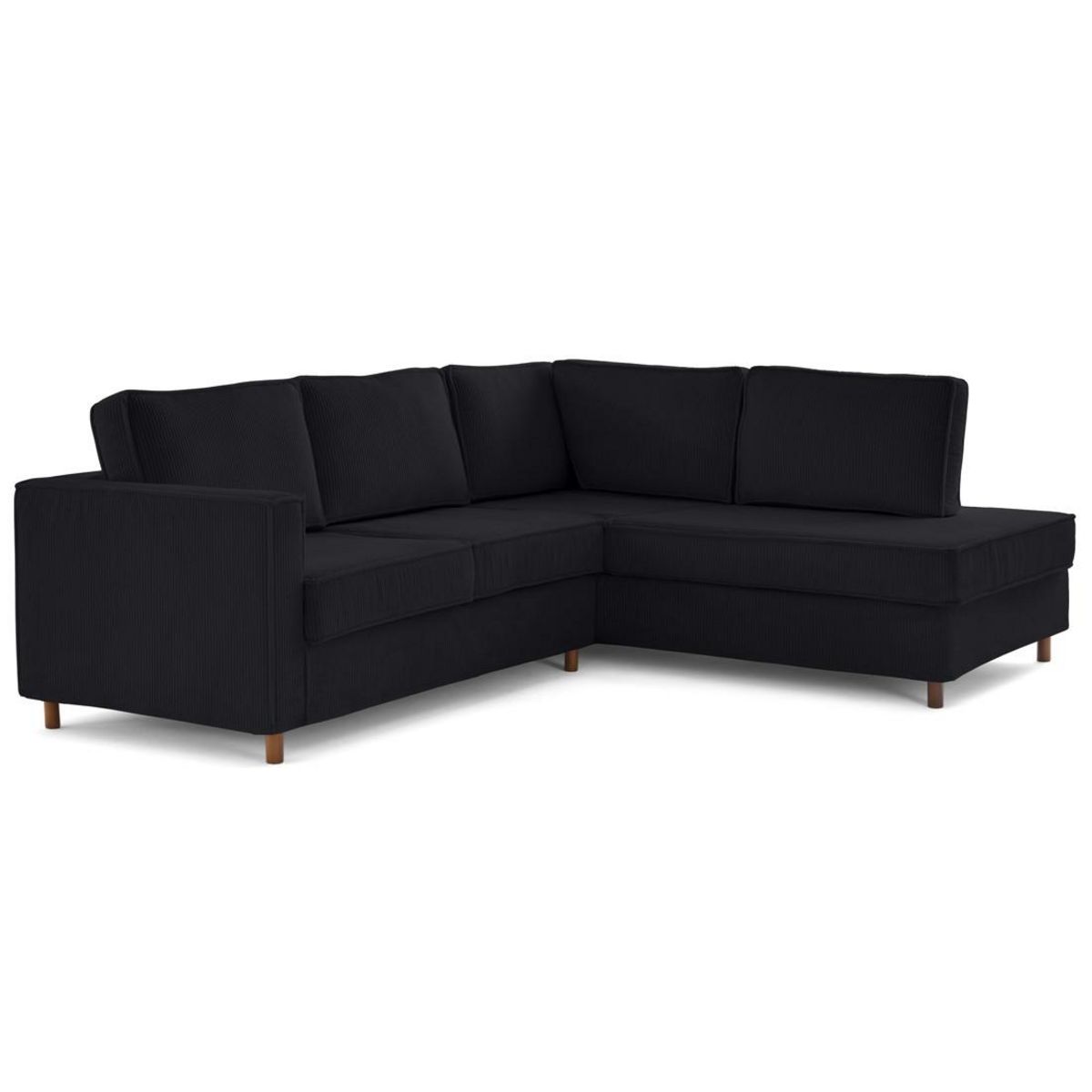 LISA DESIGN Jake - canapé déhoussable d'angle droit 5 places en velours côtelé