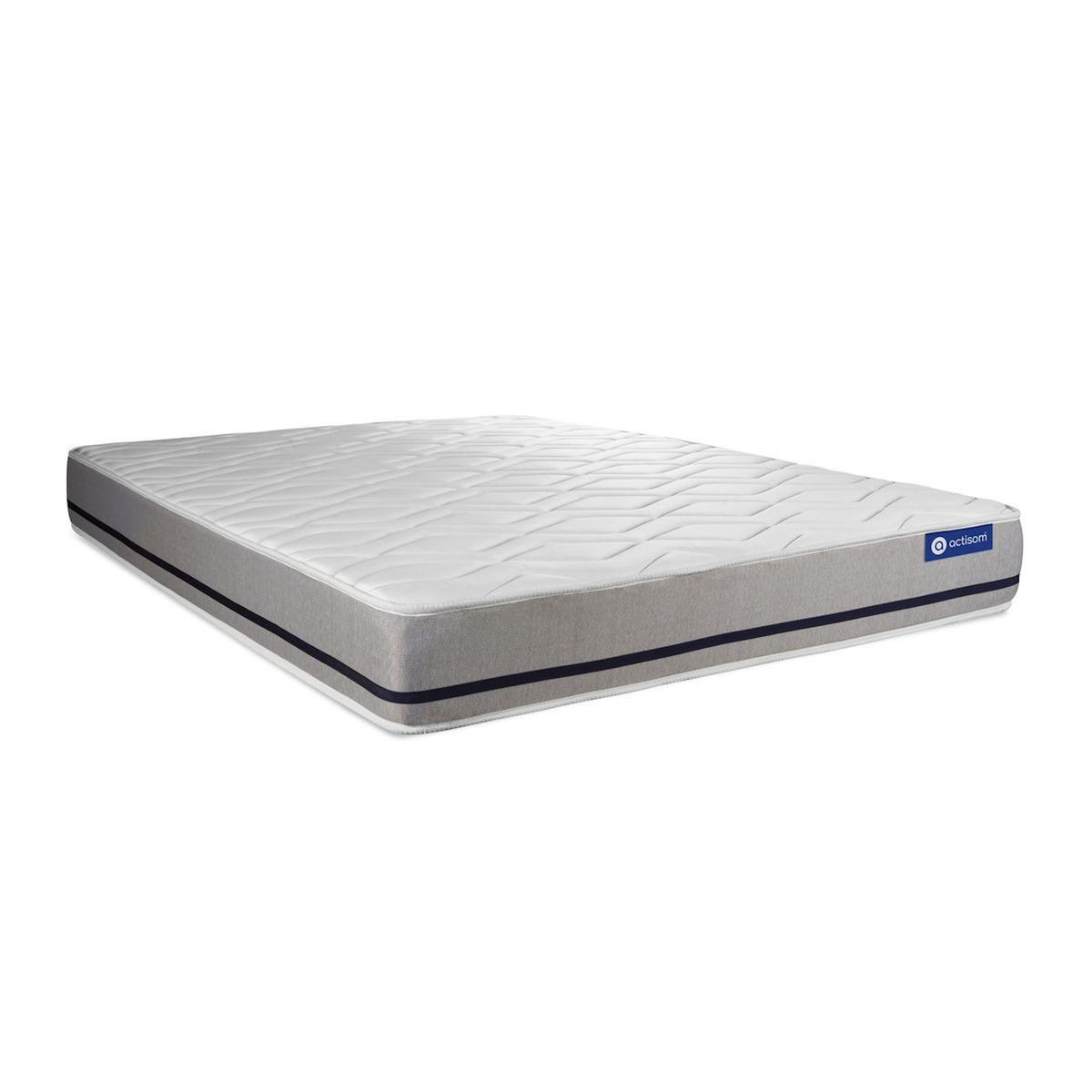 ACTISOM Pack prêt à dormir matelas 140x200 ACTILATEX SOFT 3zones de confort + sommier KIT blanc + 2 oreillers + couette