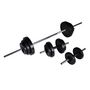 Voir la diapositive 2 : VIDAXL Kit de barre d'haltere et 2 halteres 30,5 kg