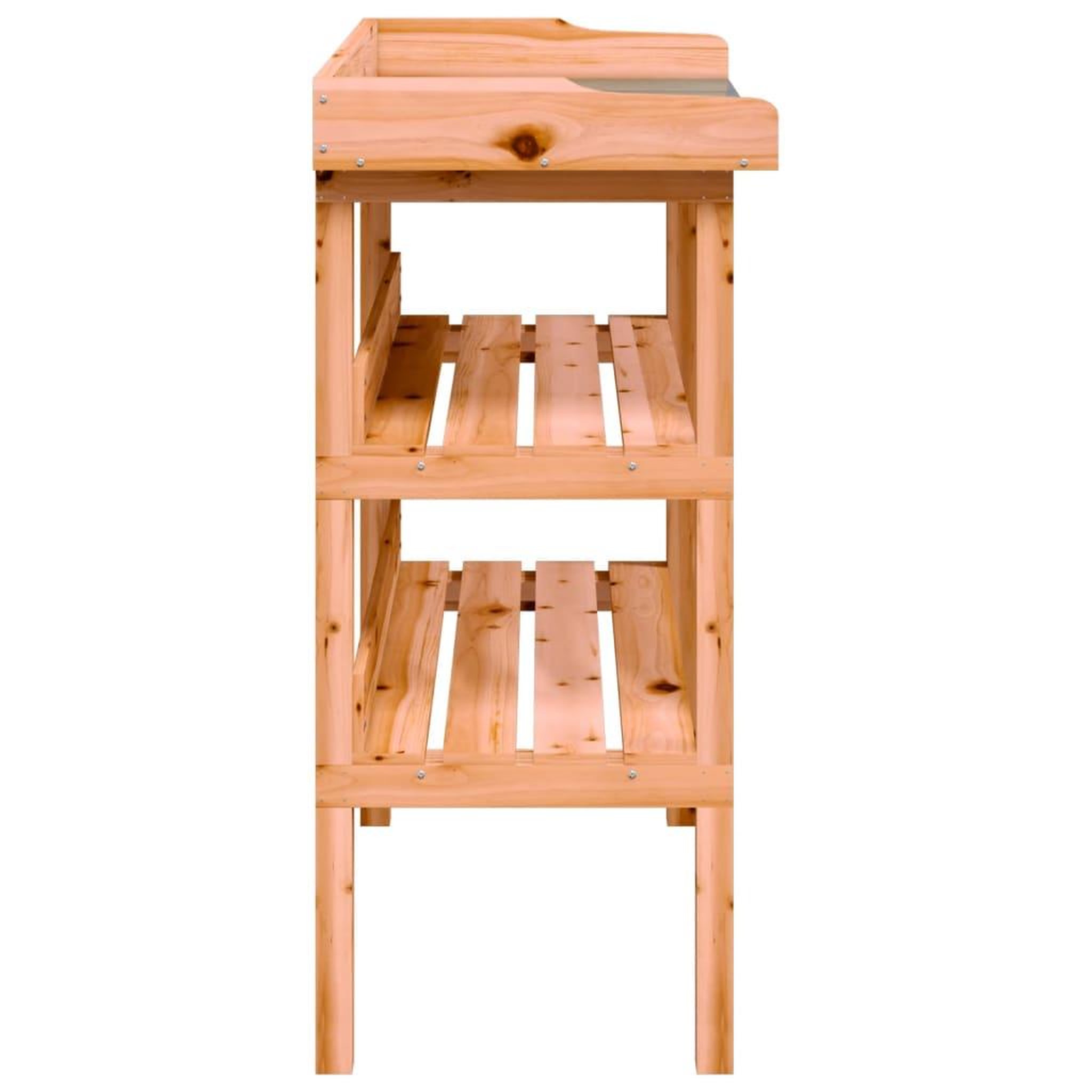 Voir la diapositive 5 : VIDAXL Table a plantes avec etageres marron 78x38x82,5cm bois de sapin