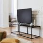 Voir la diapositive 2 : SWEEEK Meuble TV en métal noir 140x40x40cm - barre de renfort