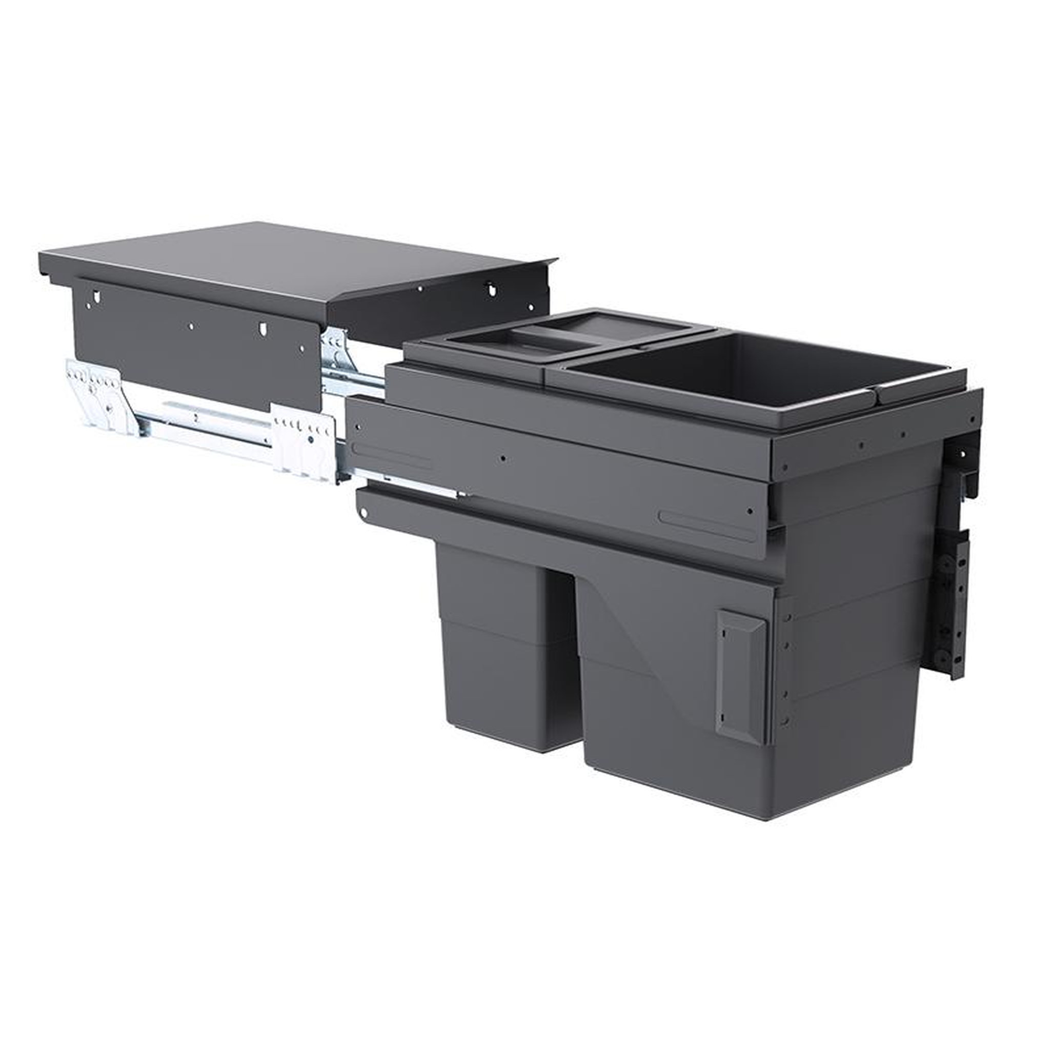 HAILO Poubelle de cuisine tri sélectif 2 bacs encastrable 25l (15+10) hailo as cargo