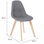 Voir la diapositive 5 : ID MARKET Lot de 6 chaises scandinaves GABY mix color beige, gris clair, bleu canard x2, gris foncé x2 en tissu