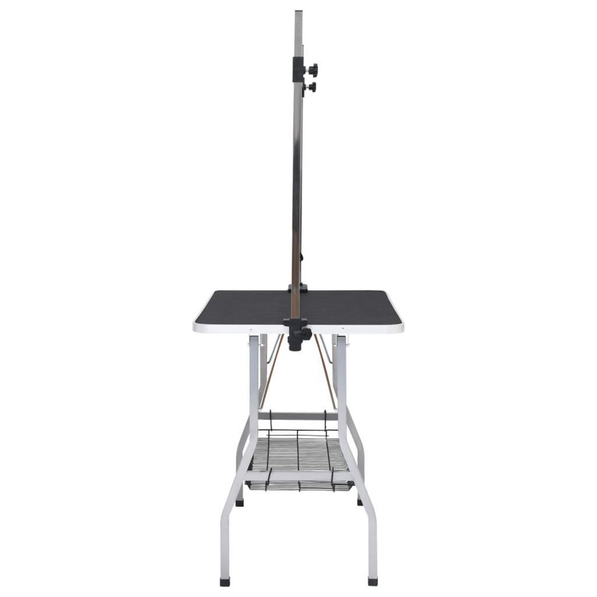 VIDAXL Table de toilettage reglable de chiens avec 2 boucles et panier