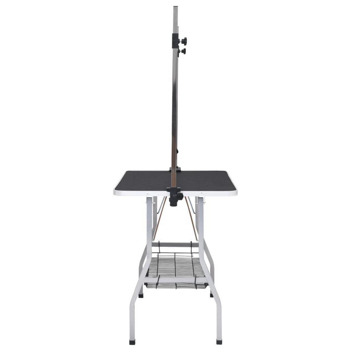 VIDAXL Table de toilettage reglable de chiens avec 2 boucles et panier