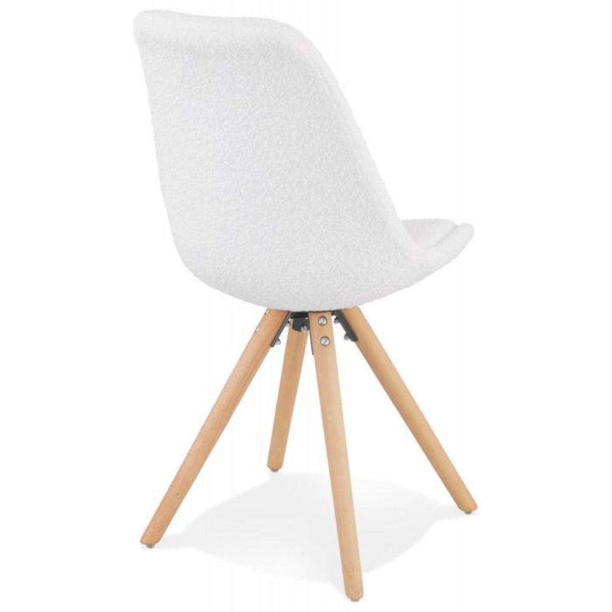 Paris Prix Chaise Design en Tissu Bouclé  Alisa  82cm Blanc & Naturel