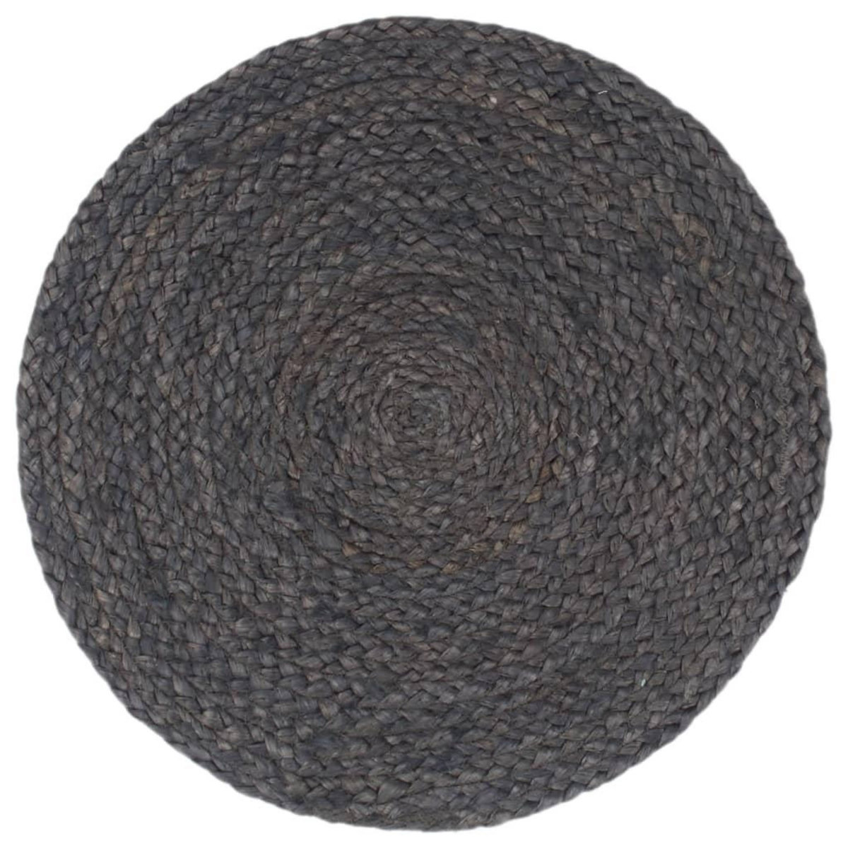 VIDAXL Napperons 4 pcs Gris fonce Plain 38 cm Rond Jute