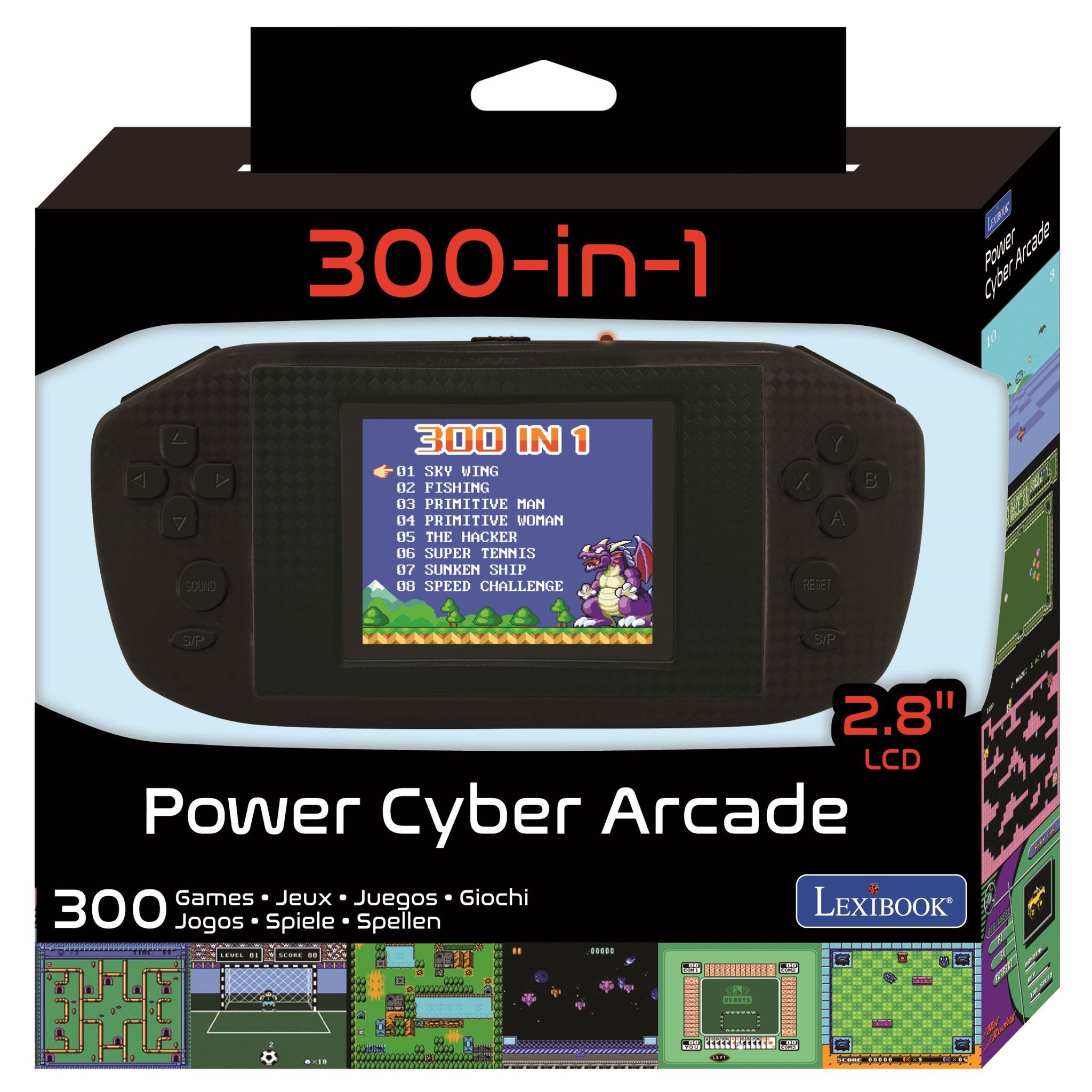 Voir la diapositive 2 : Lexibook Console portable Compact Power Cyber Arcade - écran 2.8'' 300 jeux