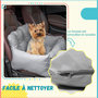 Voir la diapositive 5 : PAWHUT Sac de transport pour chien chat - siège auto pour chien chat - housse de siège pour chien chat - déhoussable, sangles ajustables, attache - coton gris