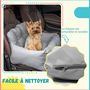 Voir la diapositive 5 : PAWHUT PawHut Sac de transport pour chien chat - siège auto pour chien chat - housse de siège pour chien chat - déhoussable, sangles ajustables, attache - coton gris