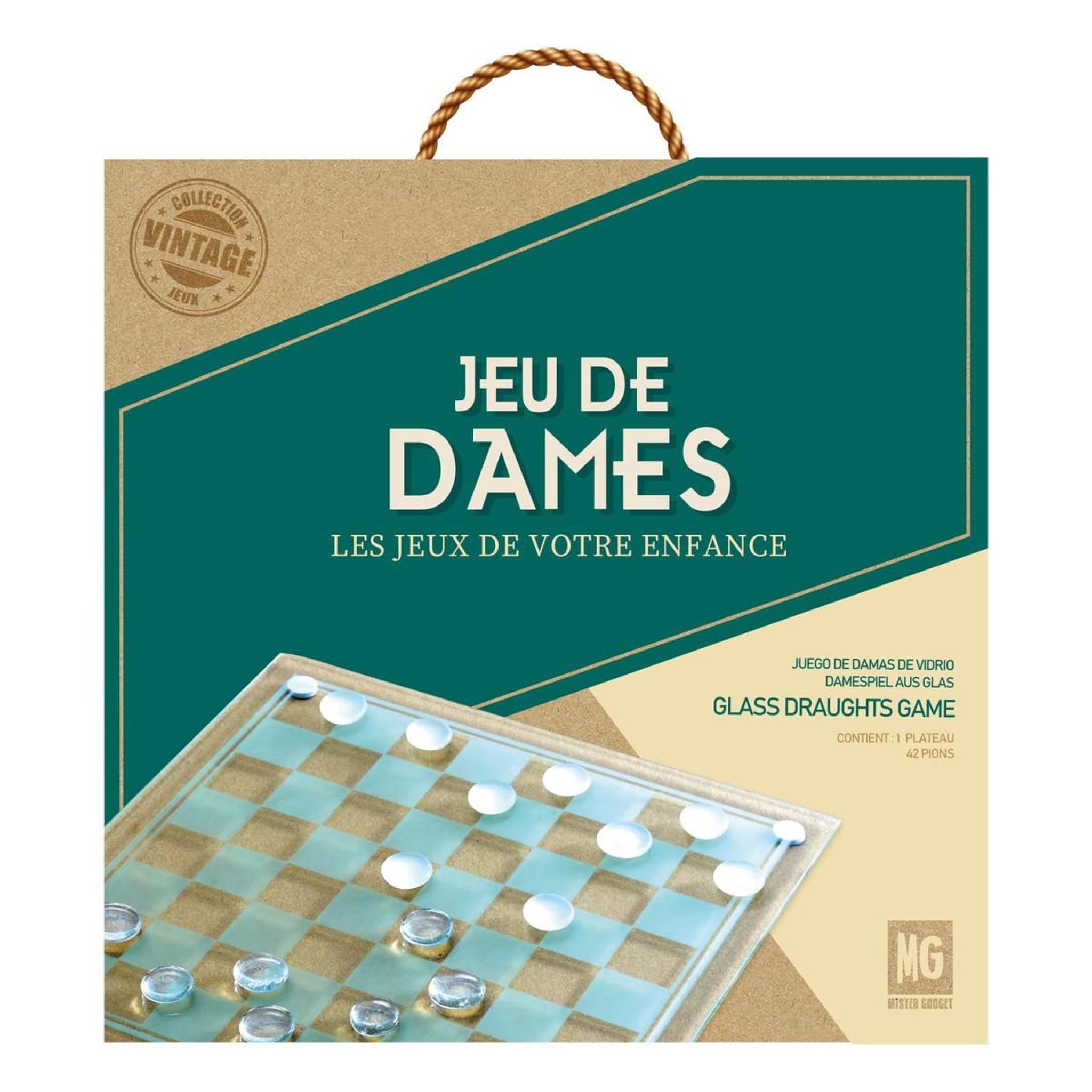 Voir la diapositive 4 : MISTER GADGET Jeu de société  dames  25cm transparent