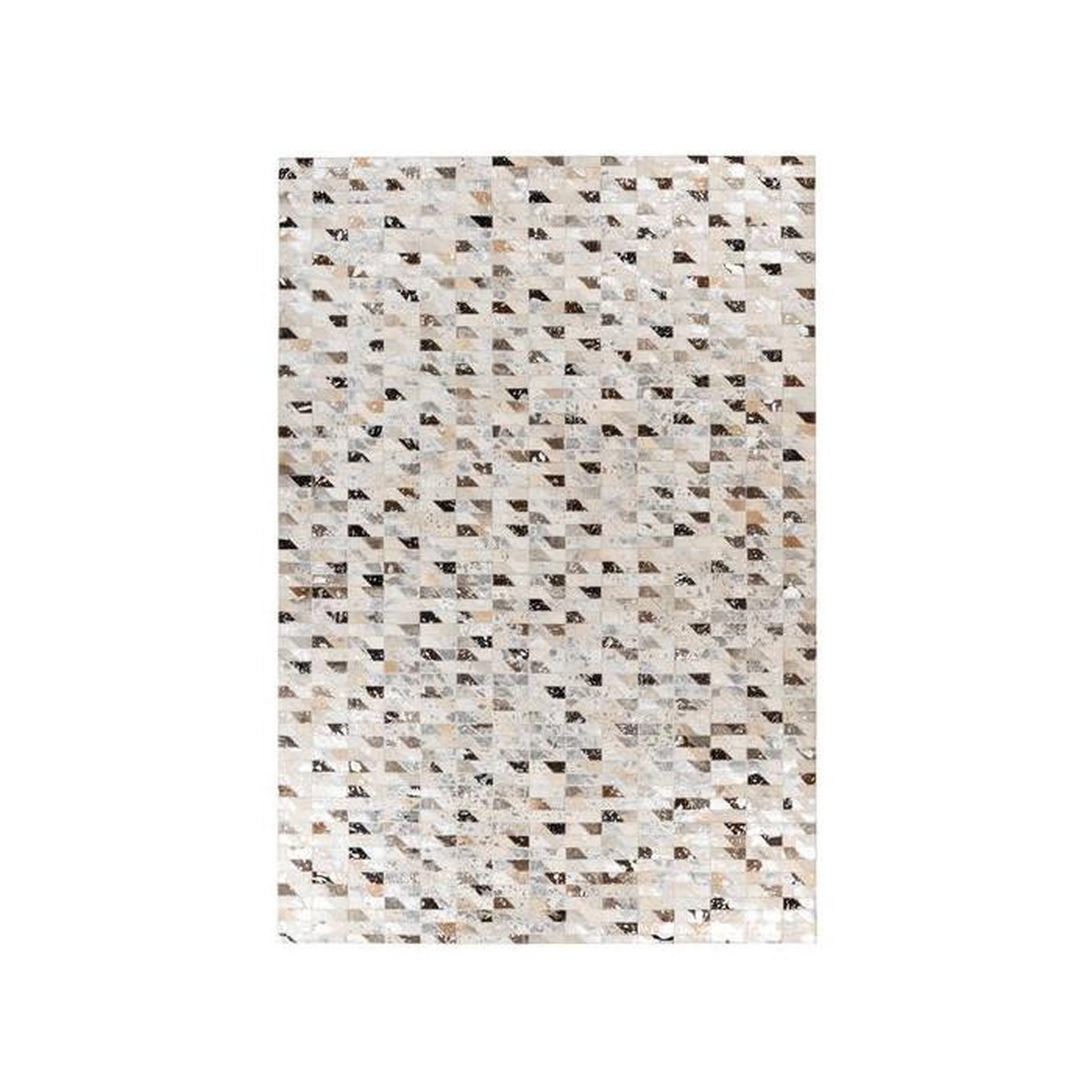 Paris Prix Tapis Fait Main en Cuir  Lavin V  Argent & Multicolore. Coloris disponibles : Gris