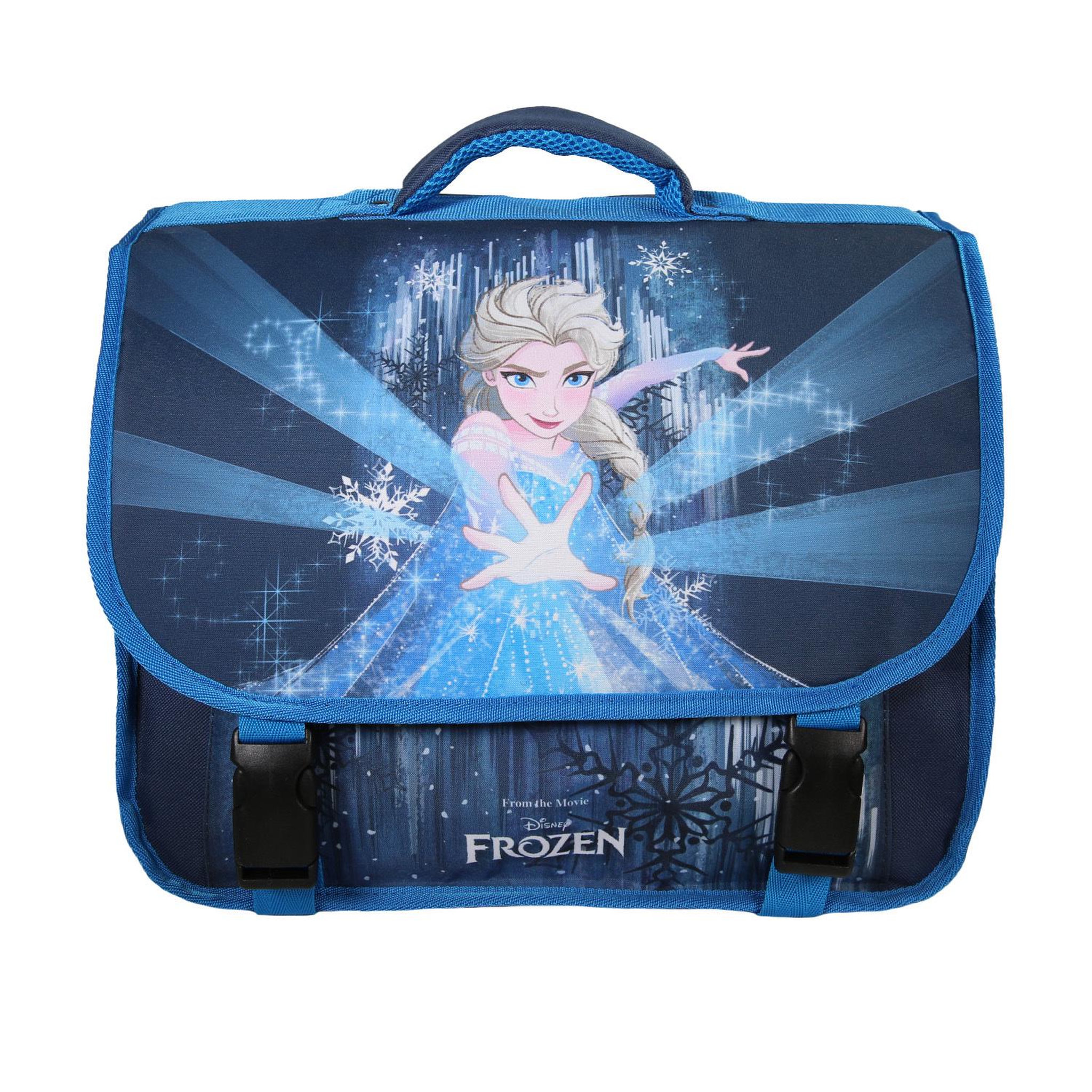 Bagtrotter Cartable Scolaire Primaire 38cm La Reine des Neiges - Frozen Disney Bleu Marine  2 Compartiments - Bagtrotter