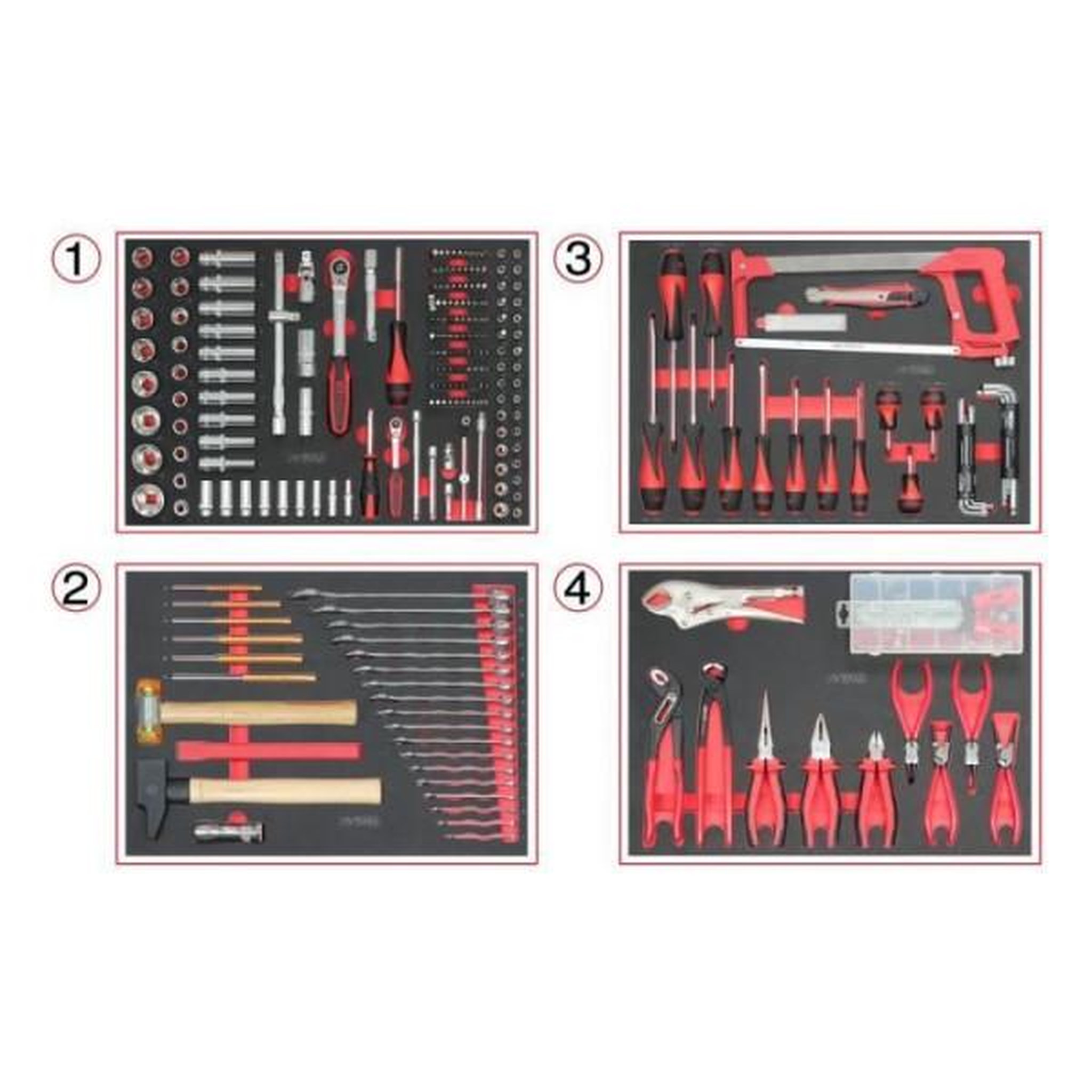 Voir la diapositive 5 : KS TOOLS Servante d'atelier - equipée - 6 tiroirs - ks tools - 824.6536f - noir - 265 outils - fabriquée en france