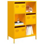 VIDAXL Buffet haut jaune moutarde 68x39x103,5 cm acier