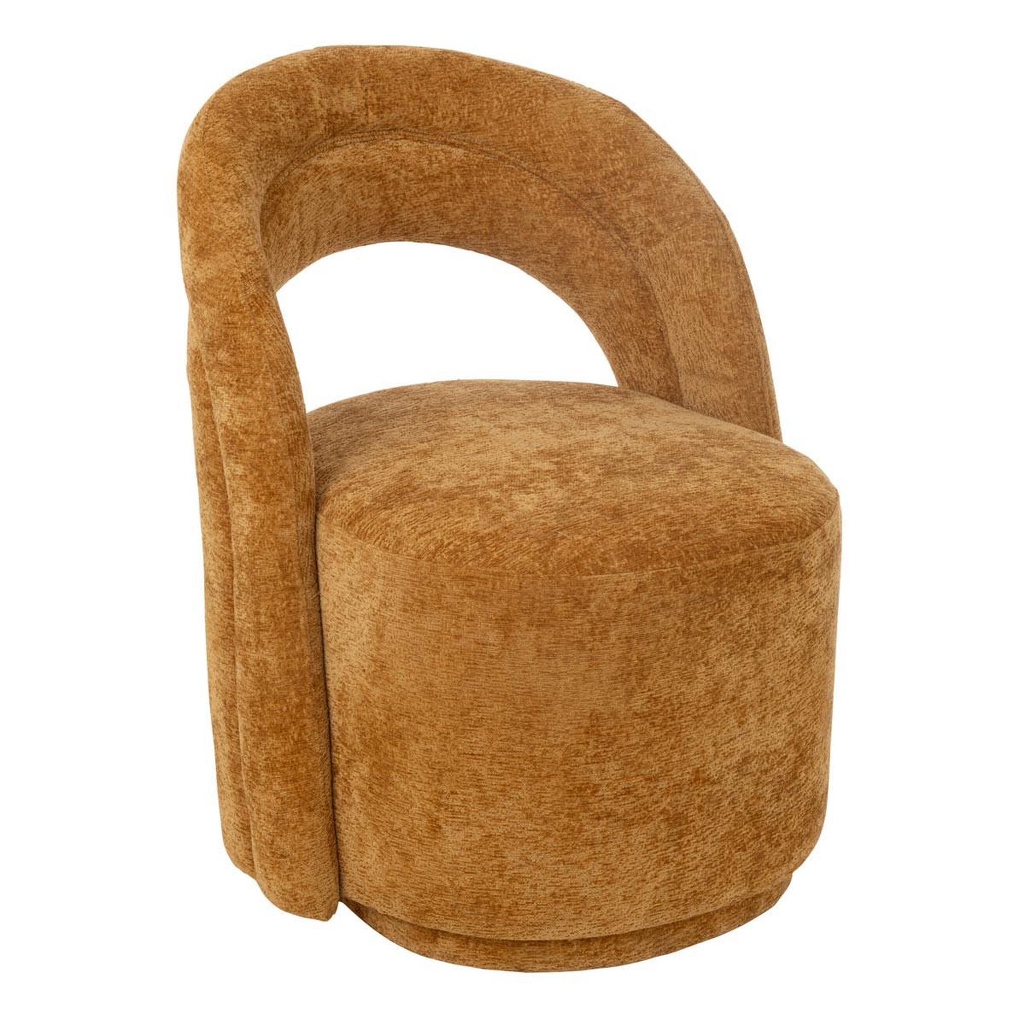 J-LINE Fauteuil Design Arrondi  Anise  80cm Ocre