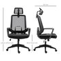 Voir la diapositive 3 : VINSETTO Vinsetto Fauteuil de bureau manager grand confort dossier ergonomique hauteur assise réglable appui-tête tissu maille noir