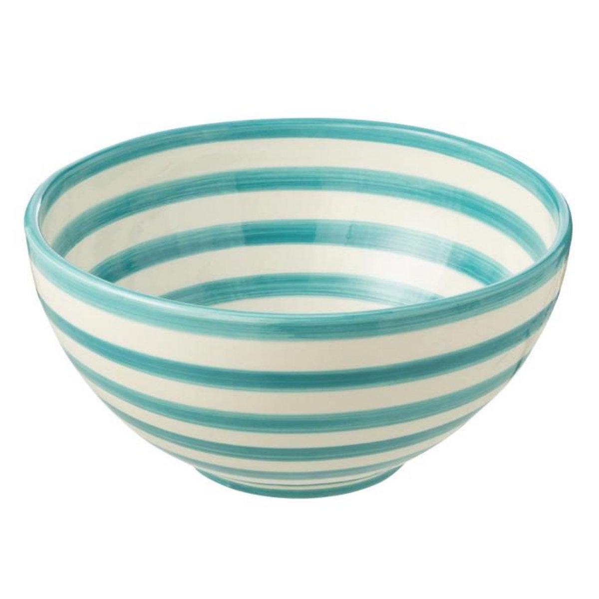 Paris Prix Saladier en Céramique  Granada Rayure  28cm Bleu Aqua