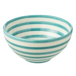 Paris Prix Saladier en Céramique  Granada Rayure  28cm Bleu Aqua