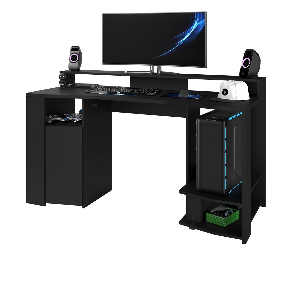 Bureau droit gamer avec leds L152cm XENON