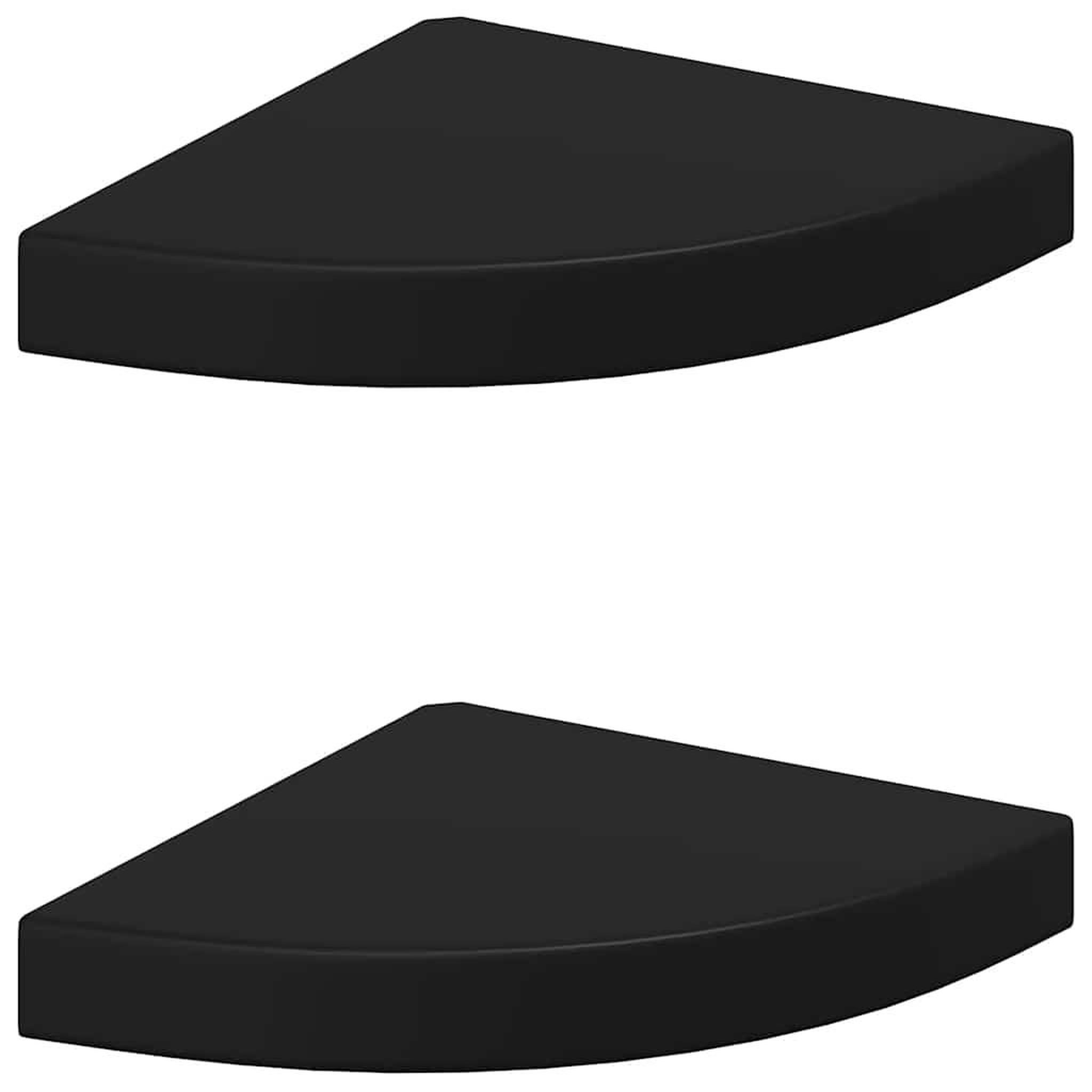 Voir la diapositive 2 : VIDAXL Etageres d'angle flottantes 2 pcs noir 25x25x3,8 cm mdf