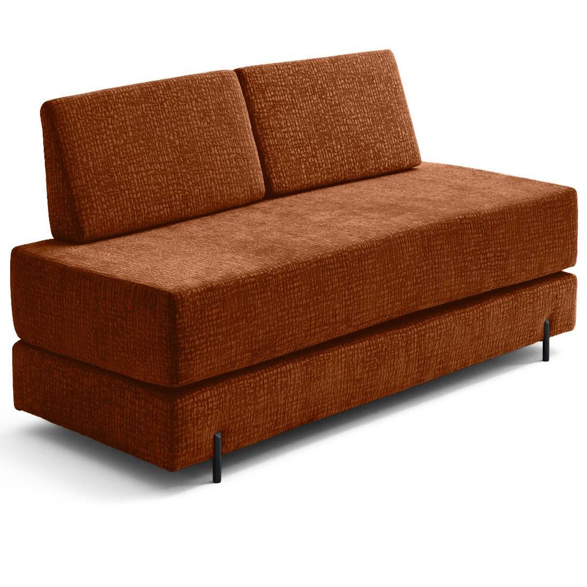 Voir la diapositive 5 : BEST MOBILIER Brescia - banquette 3 places convertible en tissu velours relief