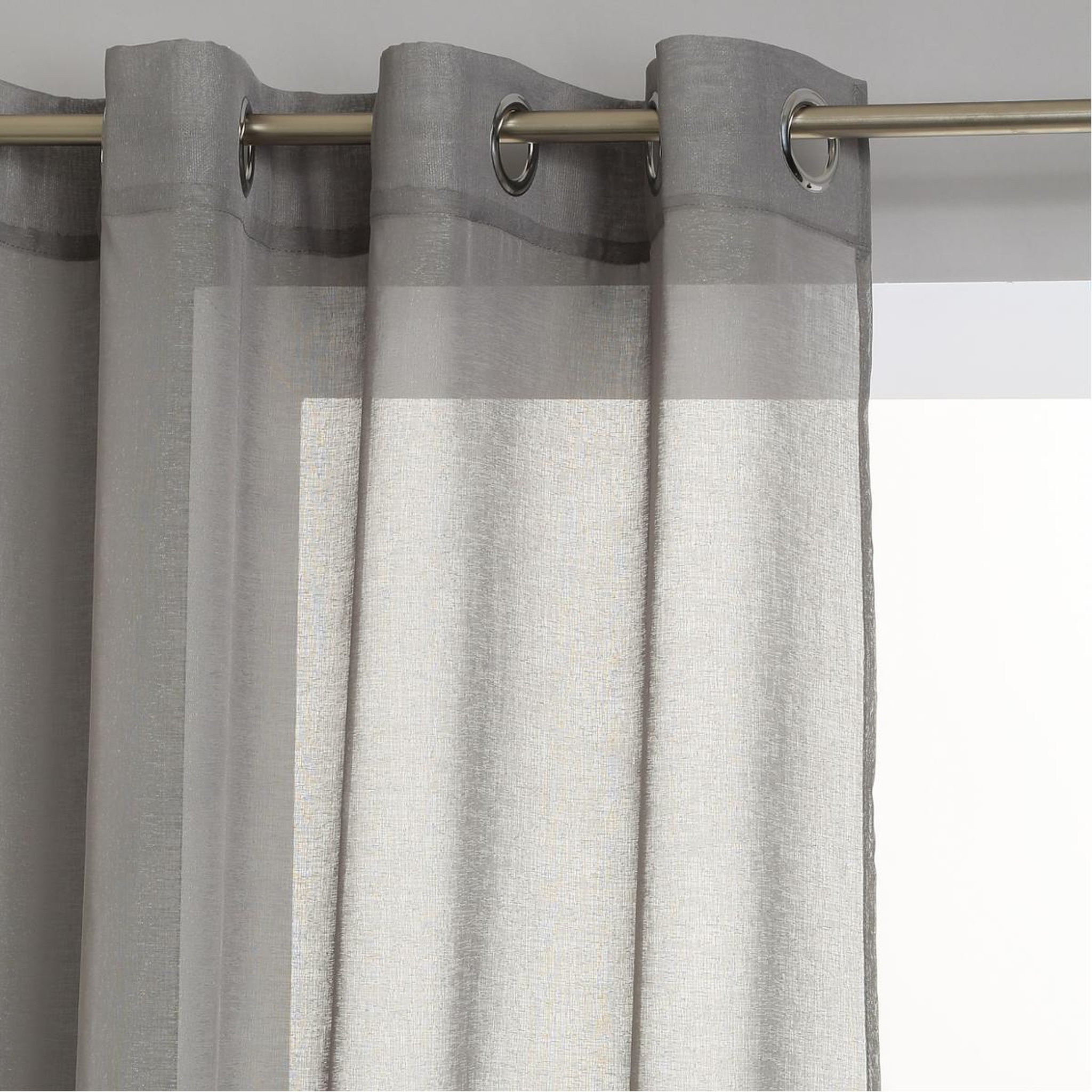 ATMOSPHERA Rideau voilage à œillets  etamine  140x240cm gris