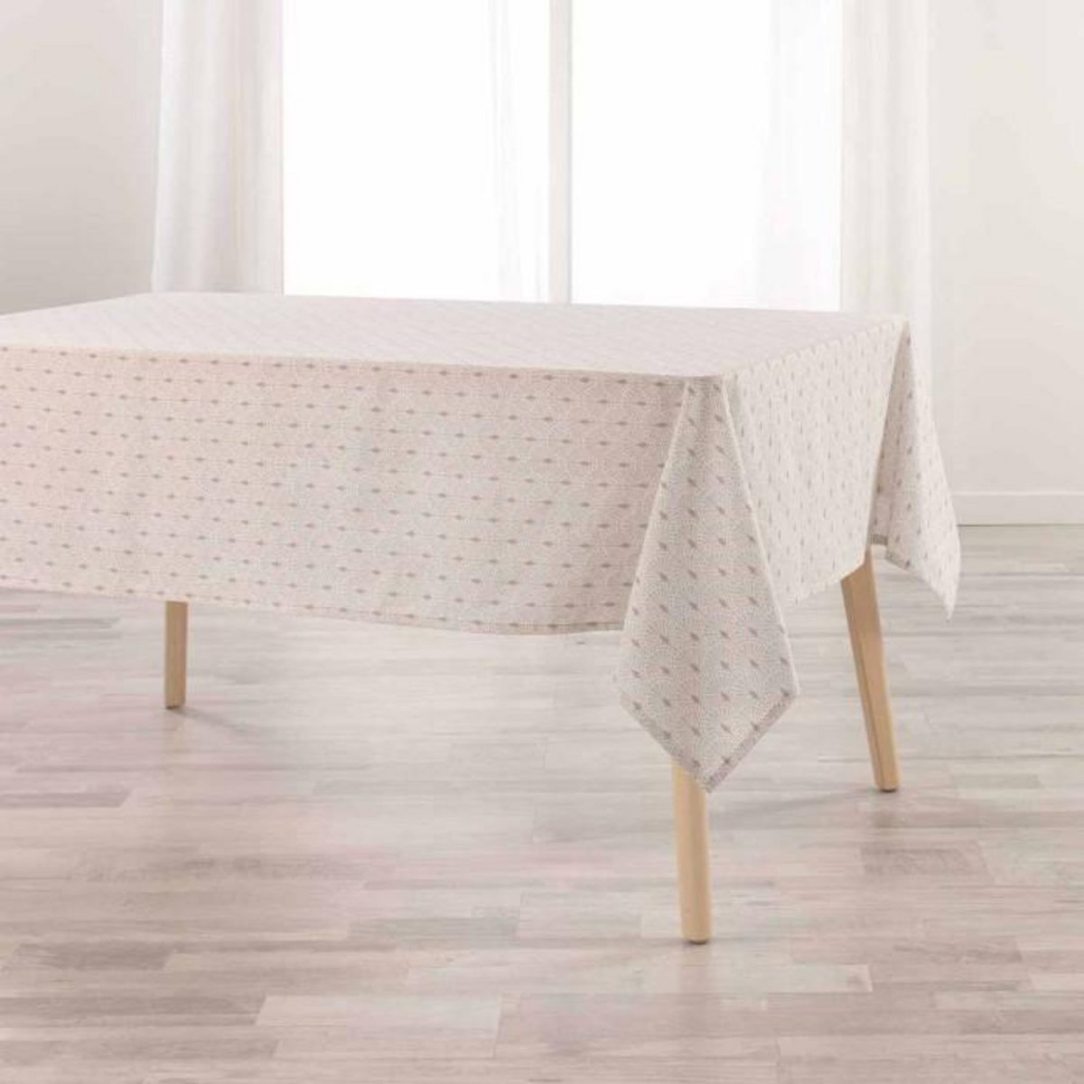 Paris Prix Nappe Imprimée en Coton  Giana  140x240cm Beige