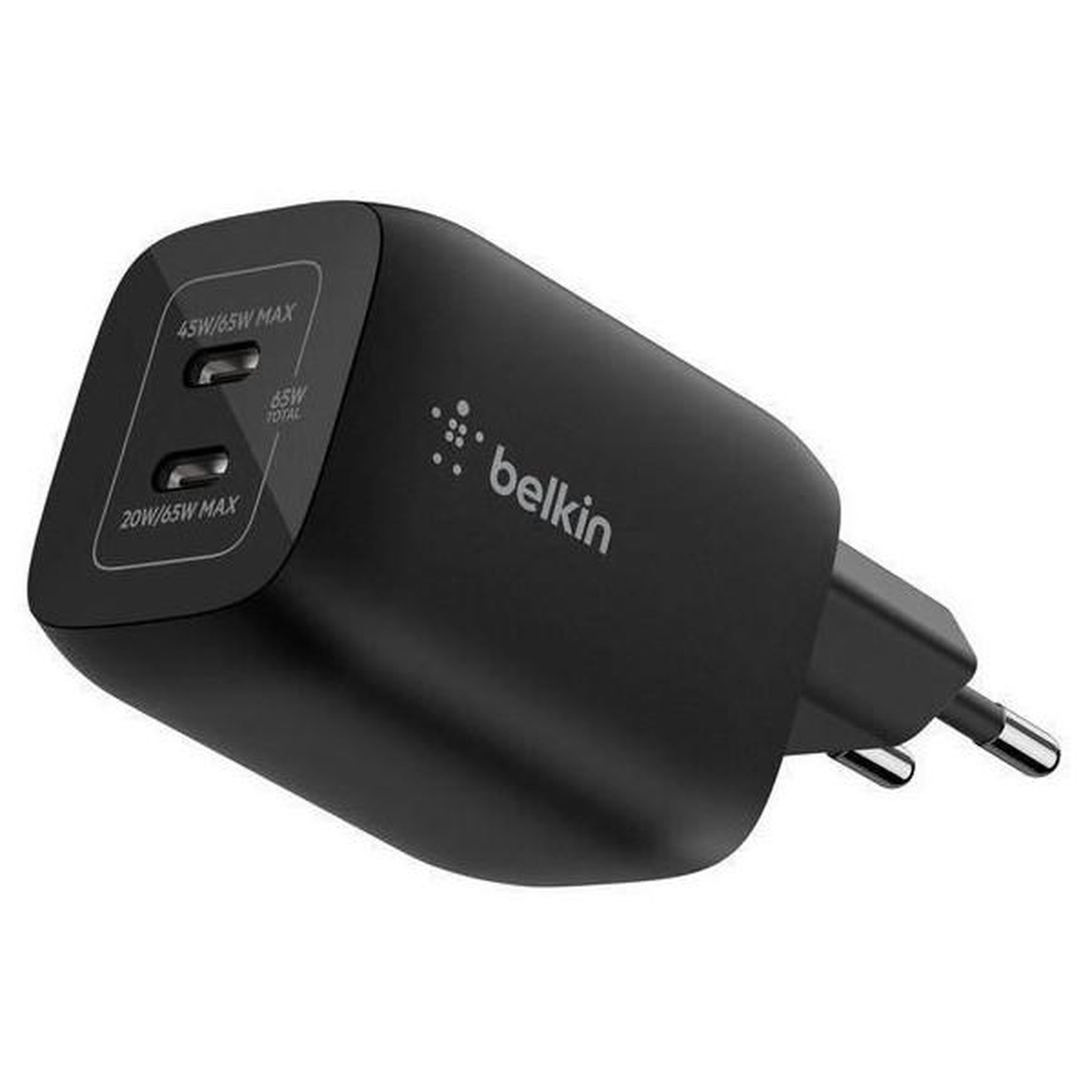 Belkin Chargeur secteur double port usb-c - belkin - 65 w - nintendo switch 2 - noir