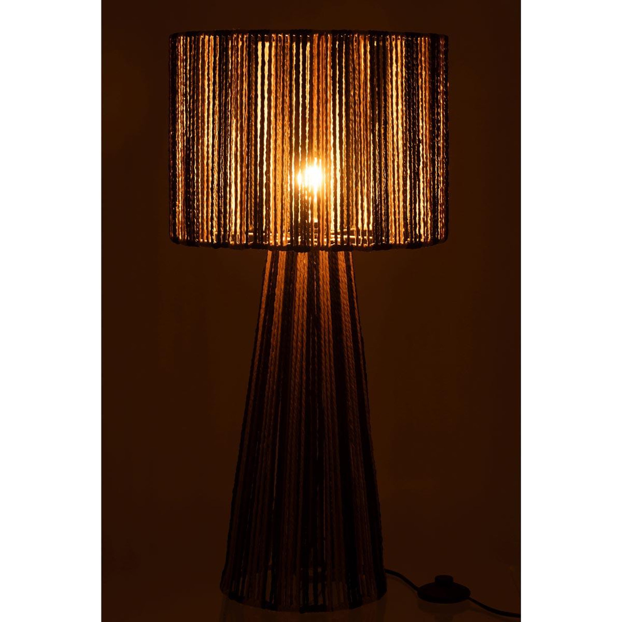 Voir la diapositive 3 : J-LINE Lampe à poser rayures  cordes  69cm naturel & noir