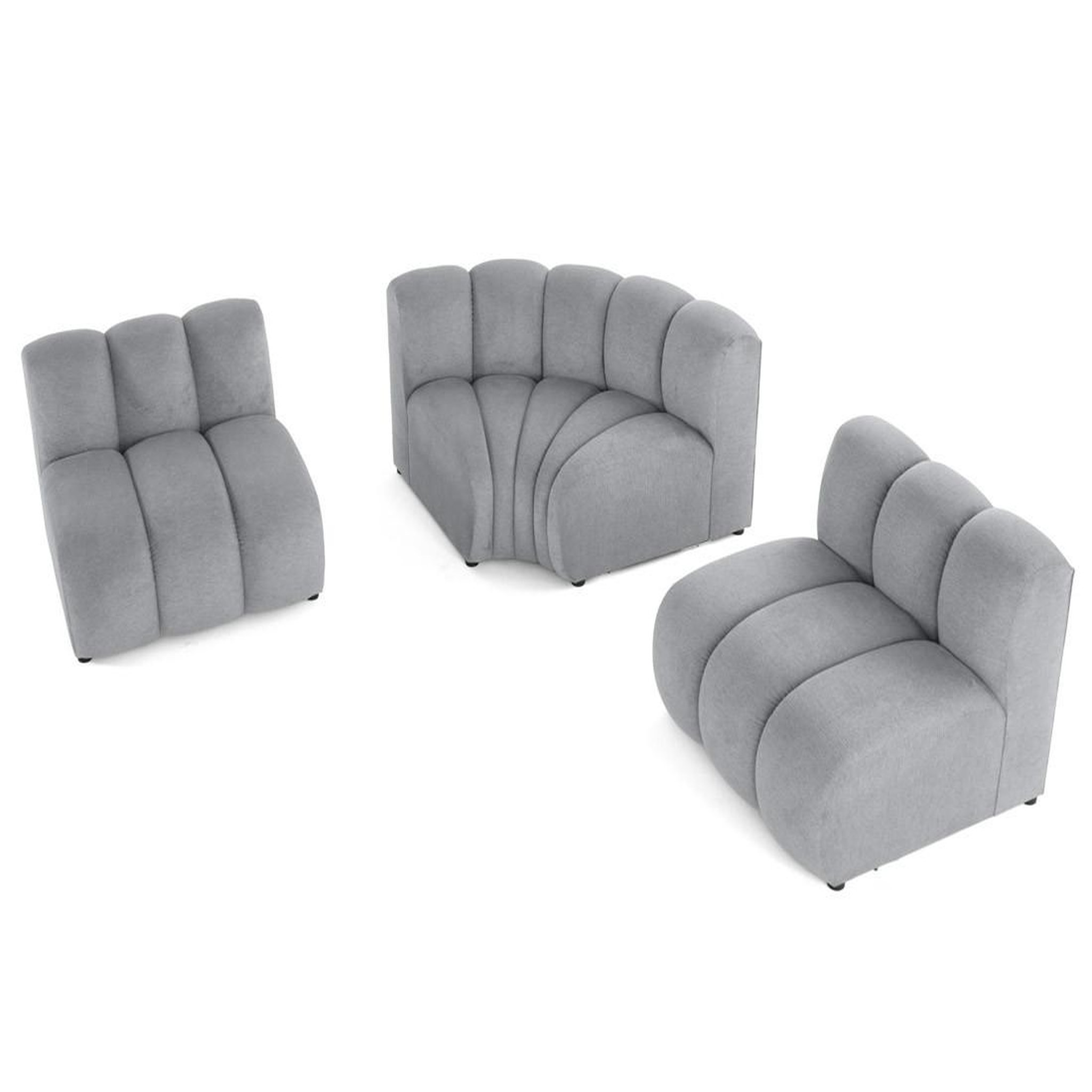 Voir la diapositive 3 : BEST MOBILIER Debbie - canapé modulable d'angle réversible 4 places en tissu texturé