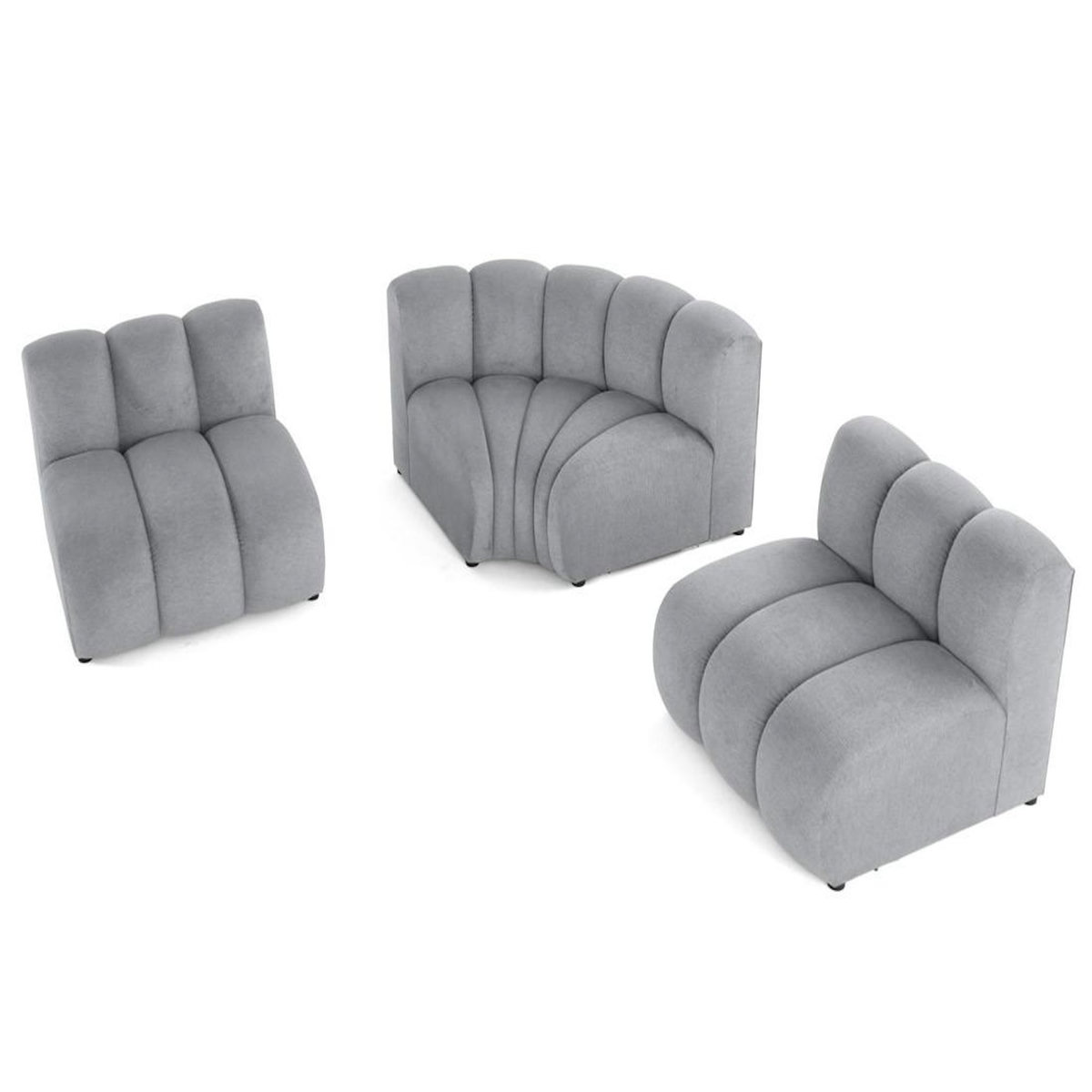 LISA DESIGN Debbie - canapé modulable d'angle réversible 4 places en tissu texturé