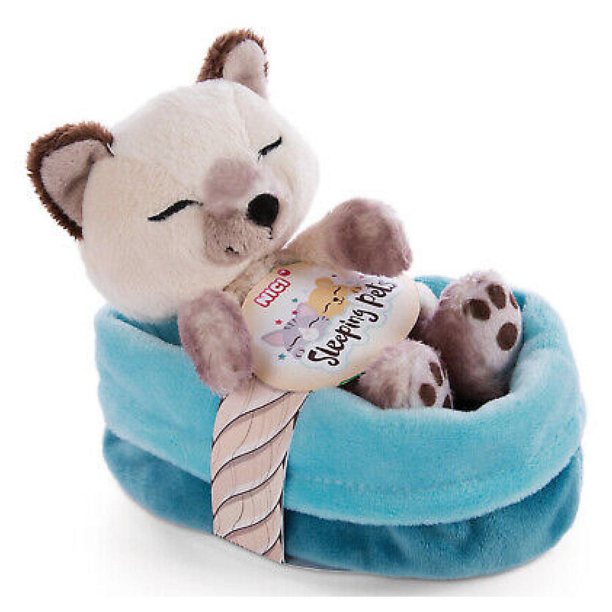 NICI Peluche animal endormi - Chat Siamois