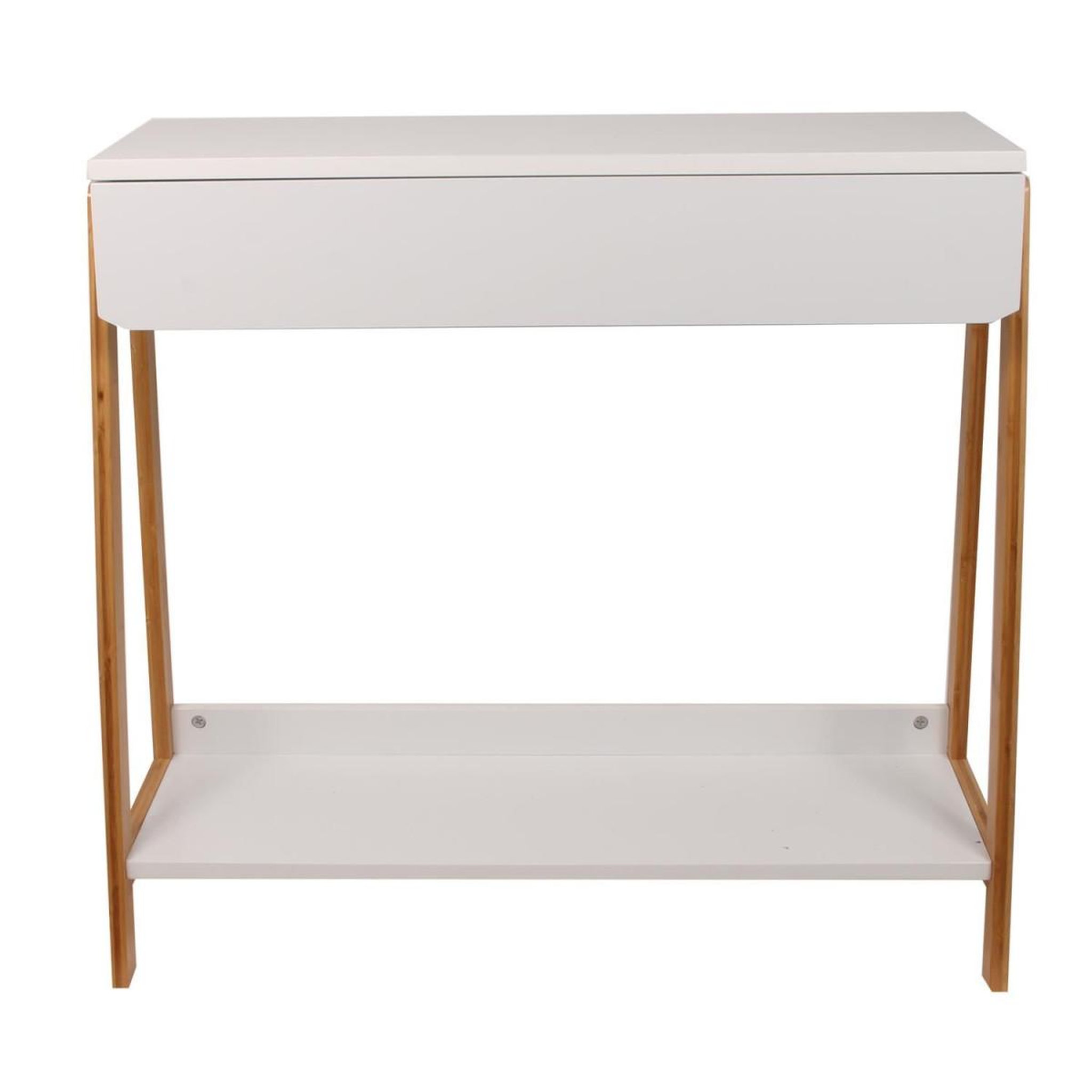 Voir la diapositive 3 : The Home Deco Factory Console 1 tiroir  malaga  83cm blanc & naturel