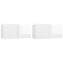 Voir la diapositive 2 : VIDAXL Meubles TV suspendus 2 pcs Blanc brillant 60x30x30 cm