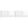Voir la diapositive 2 : VIDAXL Meubles TV suspendus 2 pcs Blanc brillant 60x30x30 cm