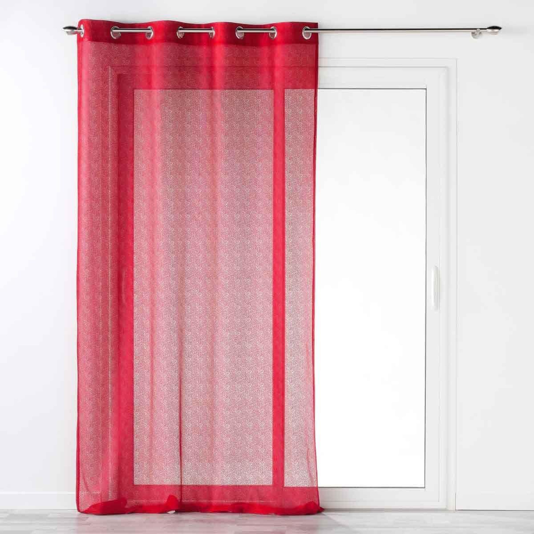 Douceur d'Intérieur Rideau voilage à œillets  castille  140x240cm rouge