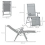 Voir la diapositive 3 : OUTSUNNY Chaise longue pliable dossier & repose-pied réglable multi-positions métal époxy textilène gris