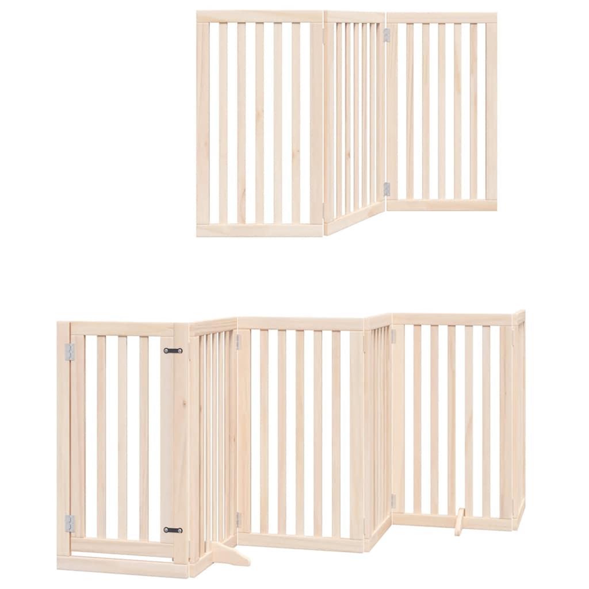 Voir la diapositive 6 : VIDAXL Barriere pour chien porte pliable 12 panneaux bois de peuplier