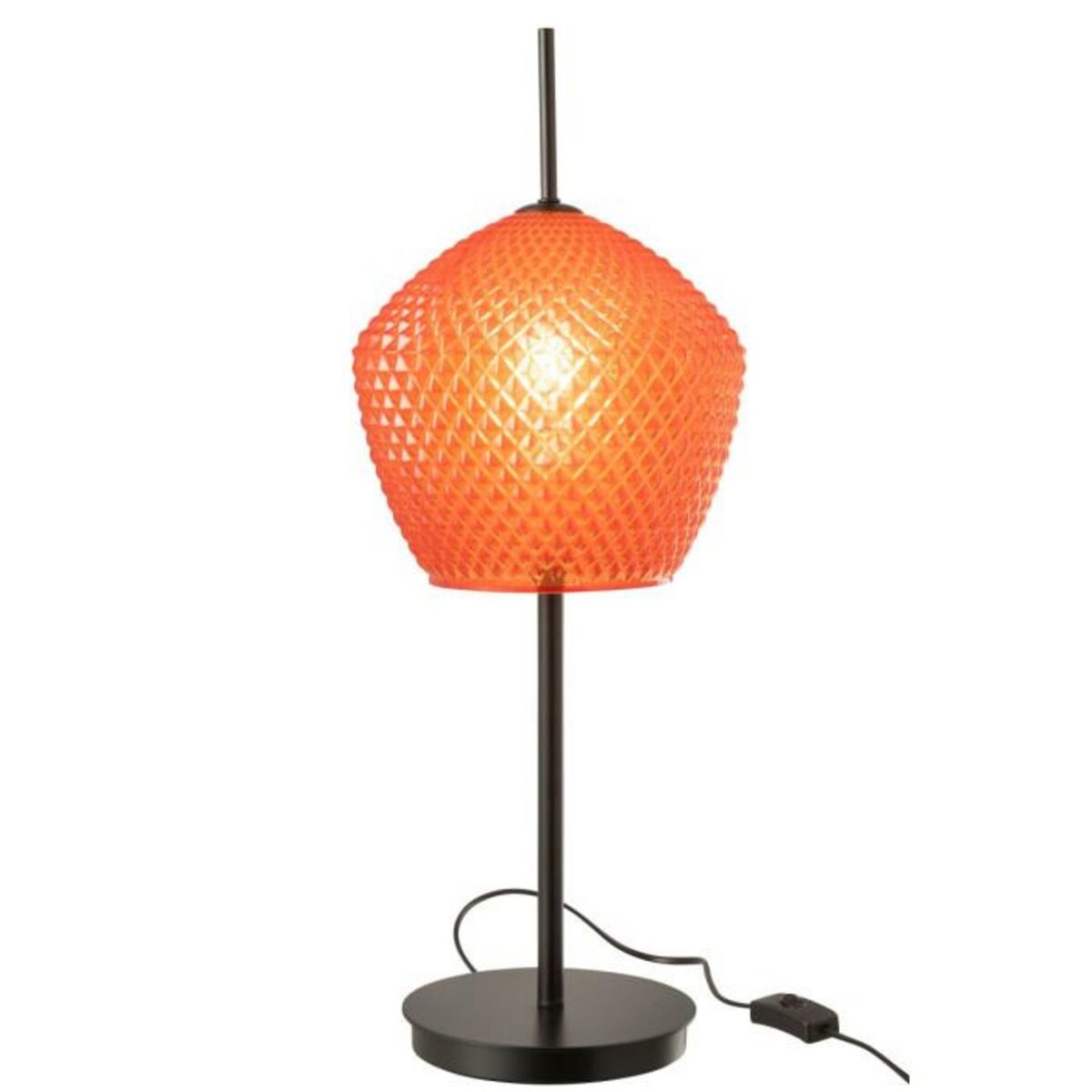 Paris Prix Lampe à Poser en Verre Design  Jenna  60cm Rouge