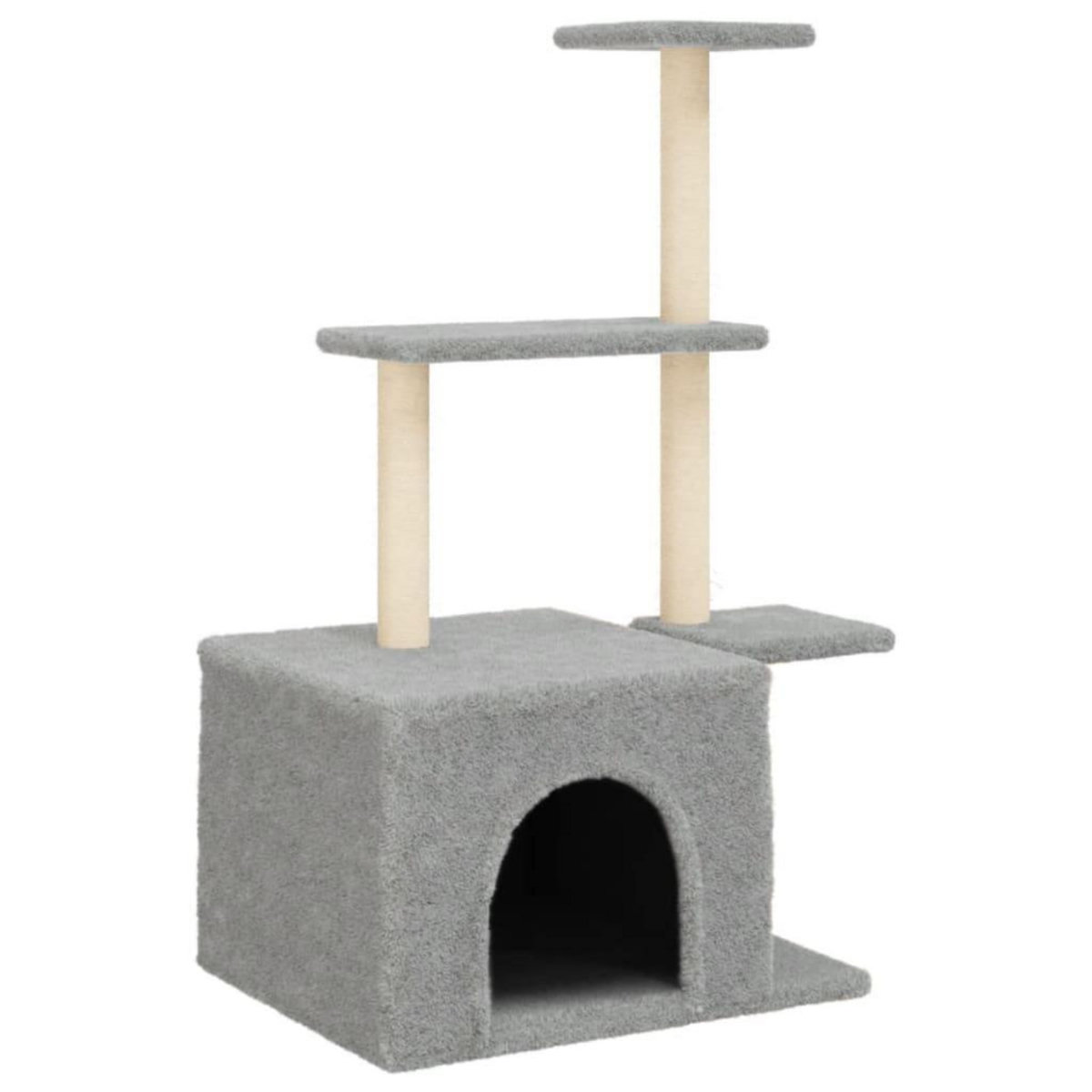VIDAXL Arbre a chat avec griffoirs en sisal gris clair 110 cm