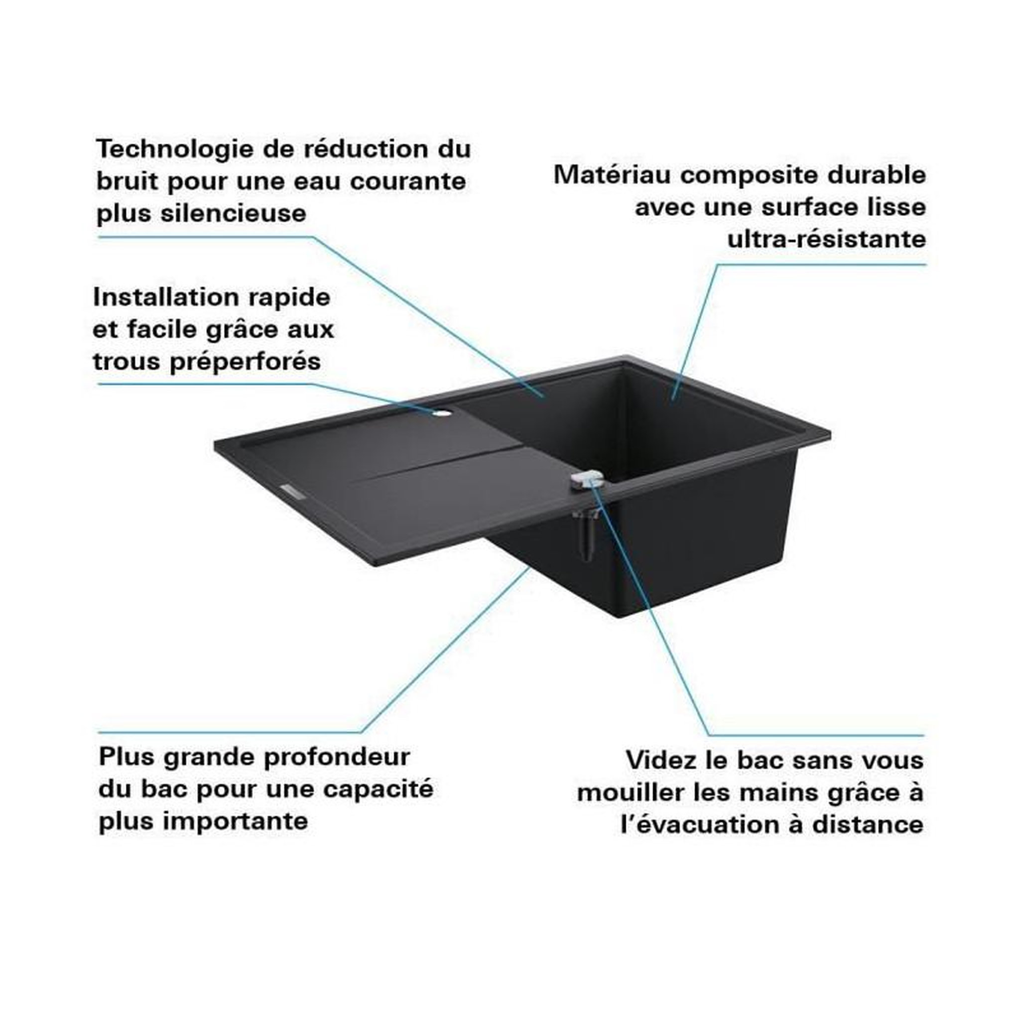 Voir la diapositive 6 : Grohe Evier composite avec egouttoir - GROHE - K200