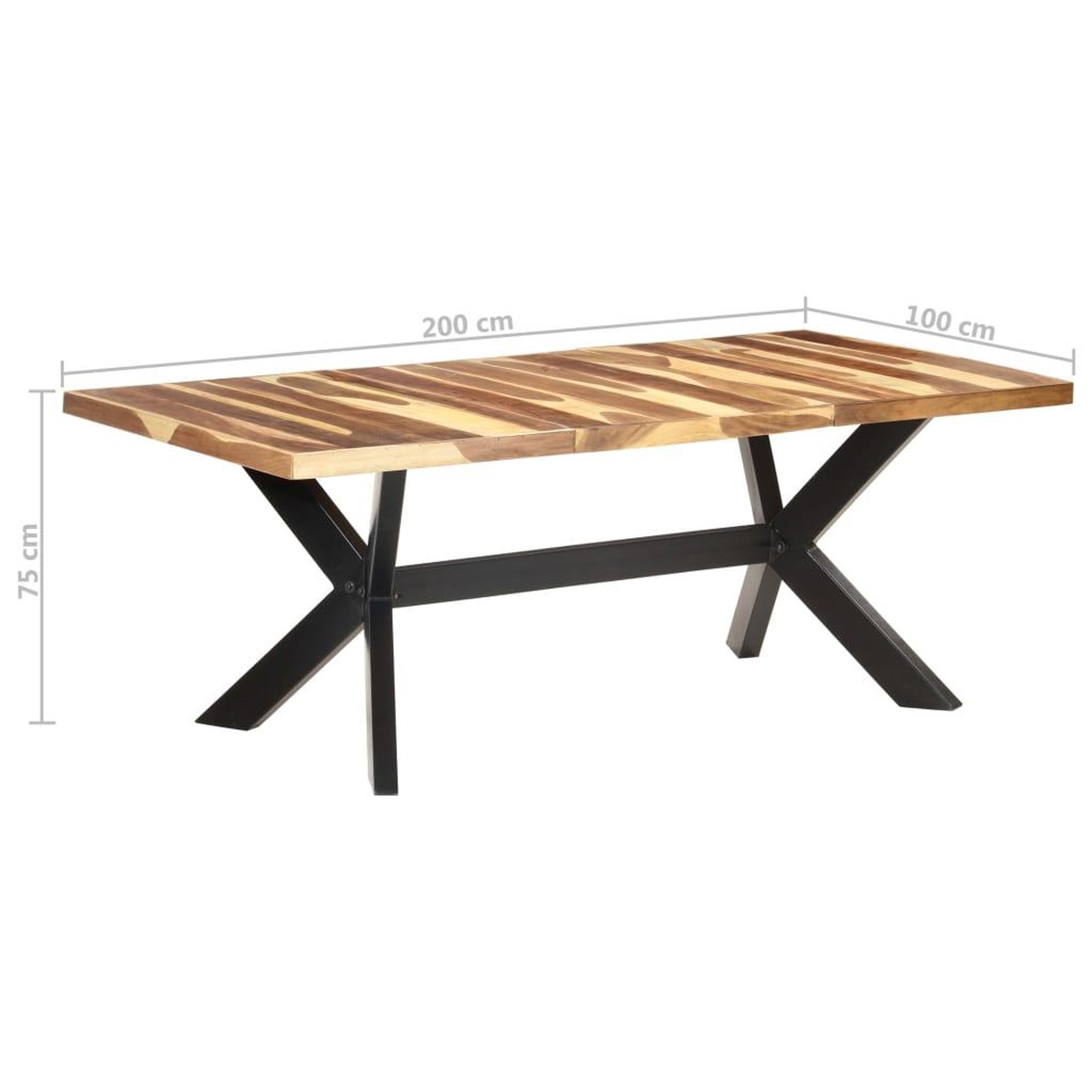 Voir la diapositive 6 : VIDAXL Table de salle a manger 200x100x75 cm Bois avec finition miel