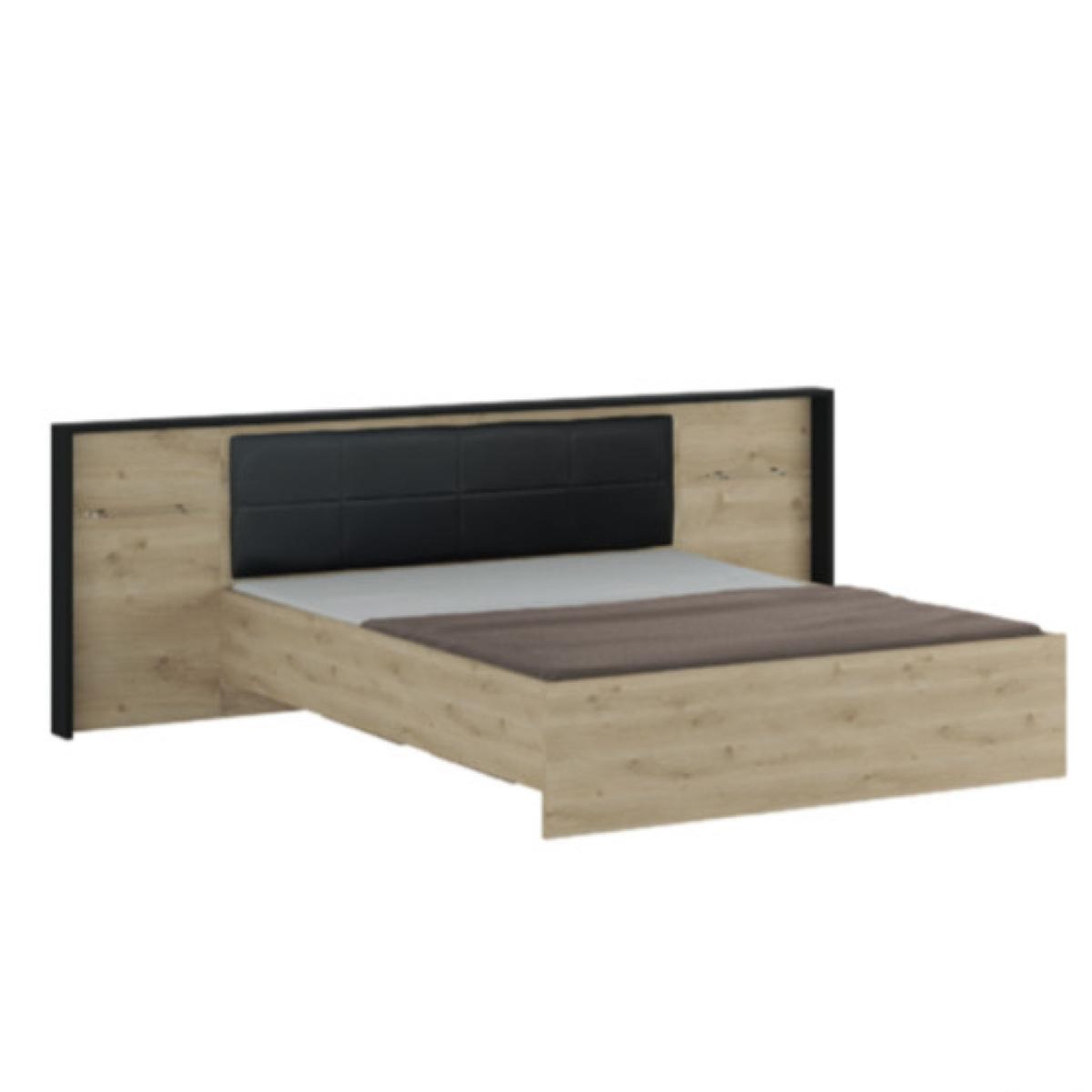 JLC KREATION Lit moderne en bois avec led 160x200cm amelia