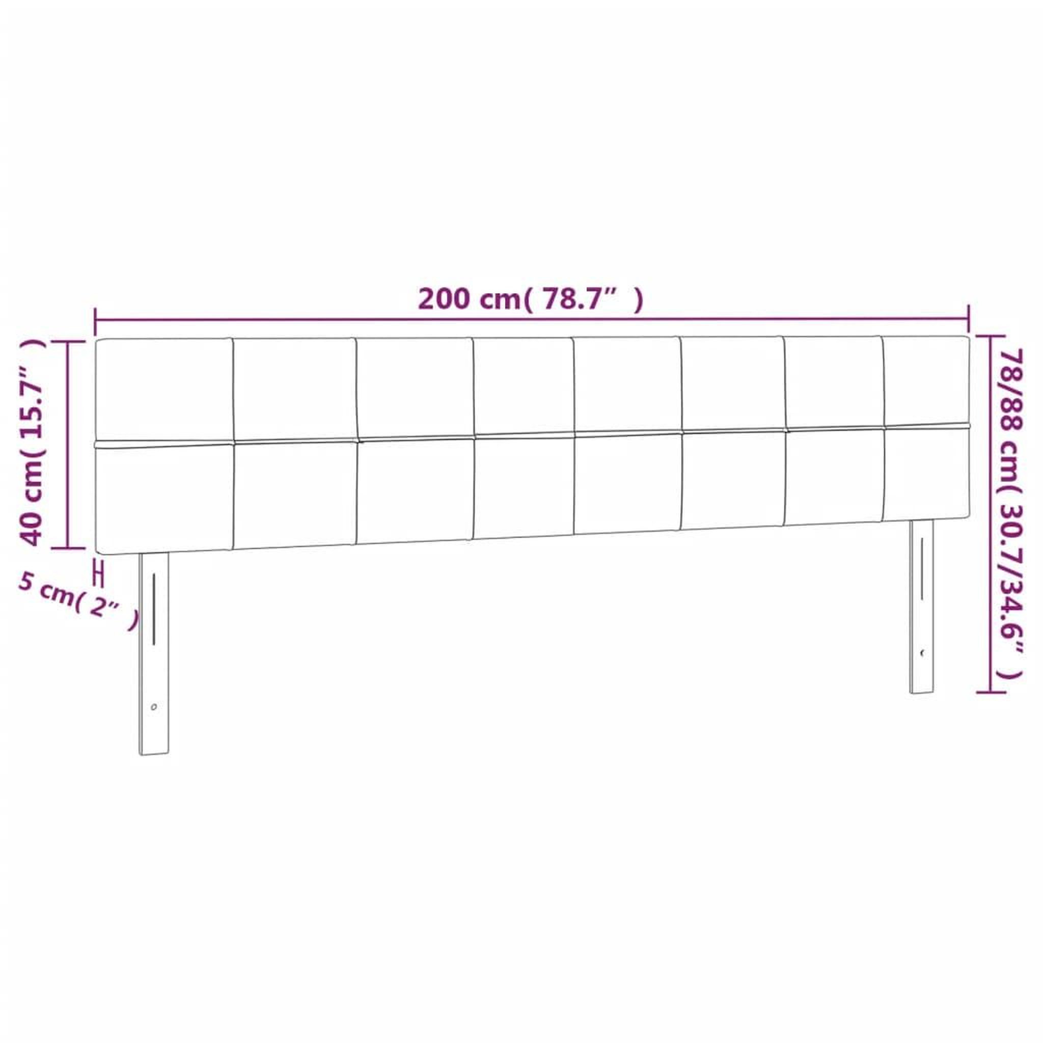 Voir la diapositive 6 : VIDAXL Tetes de lit 2 pcs Gris fonce 100x5x78/88 cm Velours